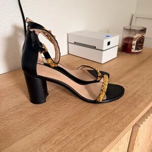 Michael Kors Black and Gold Strappy Heels